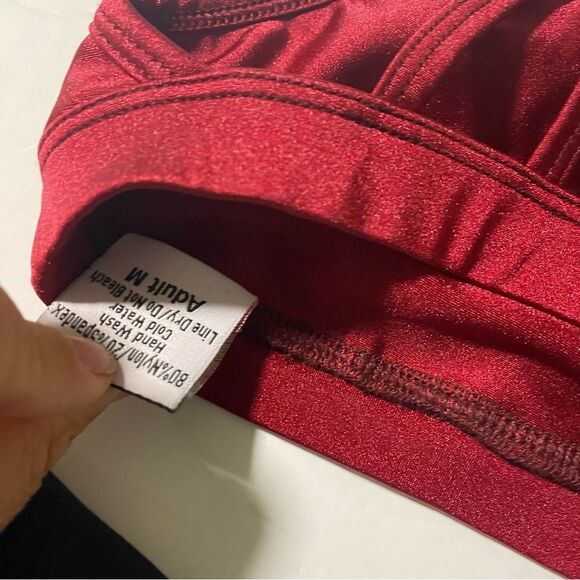 LA dance solo convention tryouts burgundy red black 2 piece MA-Medium adult NEW - Picture 5 of 11